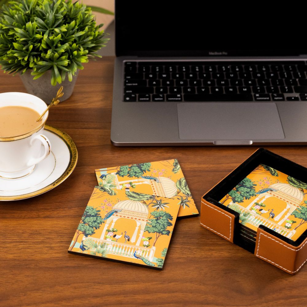 Heritage Coasters set of 6 with holder