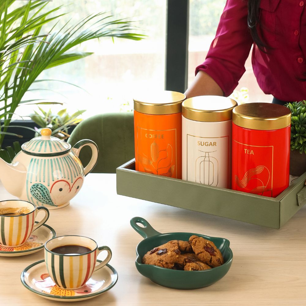 Tea Coffee Sugar Airtight Tin litre