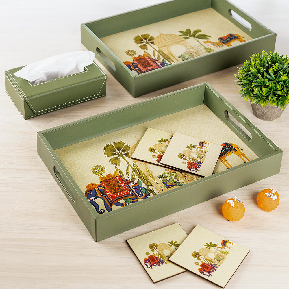 Serving Tray & Tissue box combo set