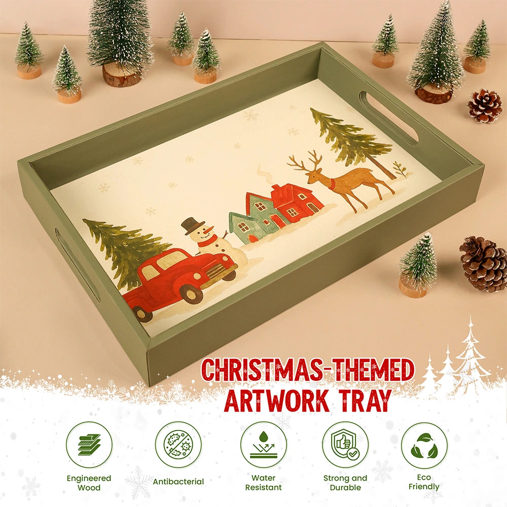 Casa Serving Tray with Matching Coasters & Christmas Candles