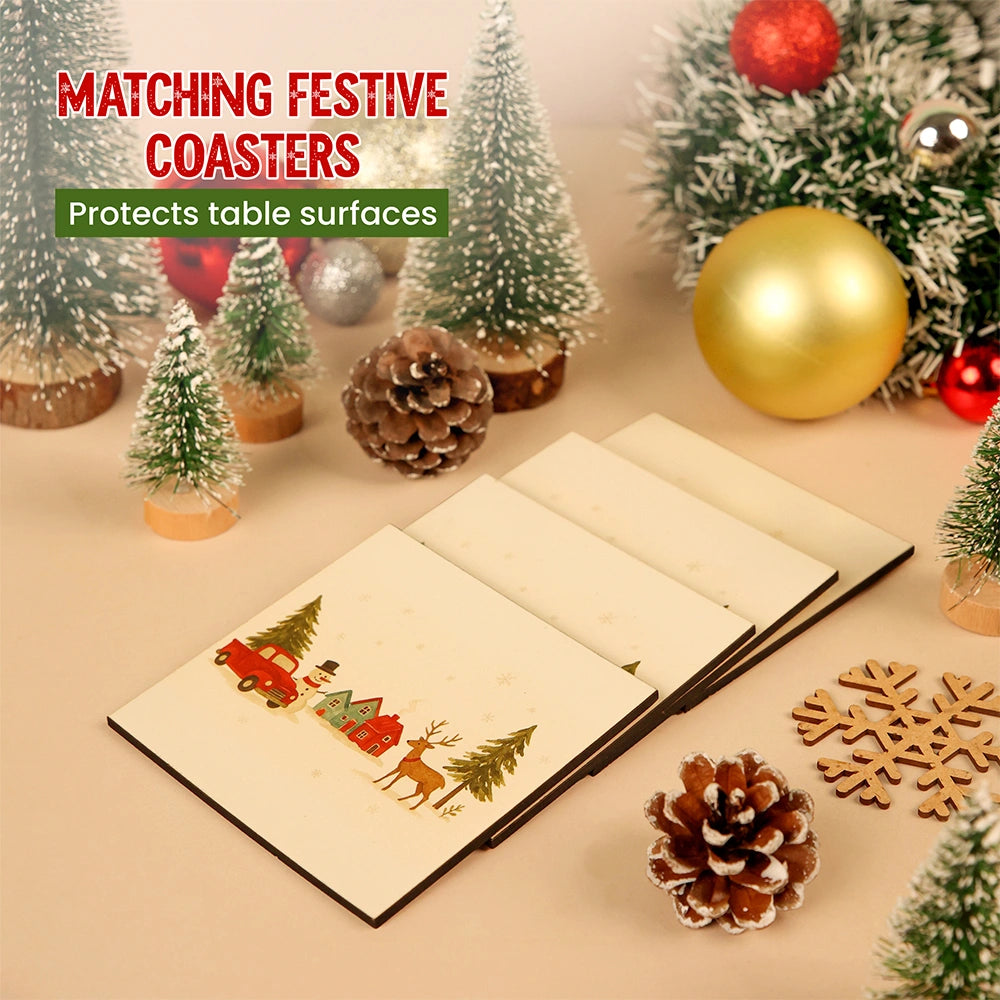 Casa Serving Tray with Matching Coasters & Christmas Candles
