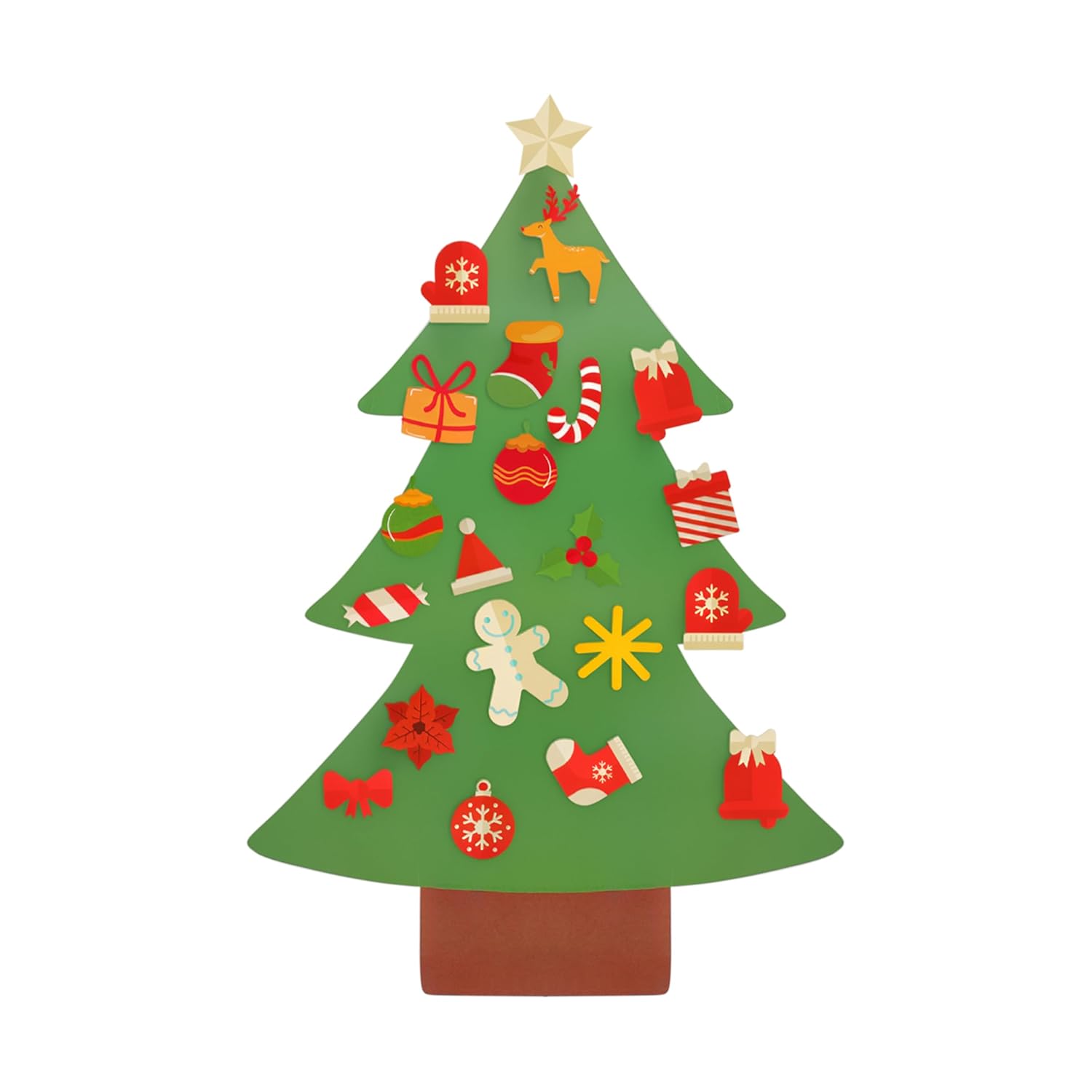 DIY Wall Hanging Xmas Tree with 26 Detachable Ornaments