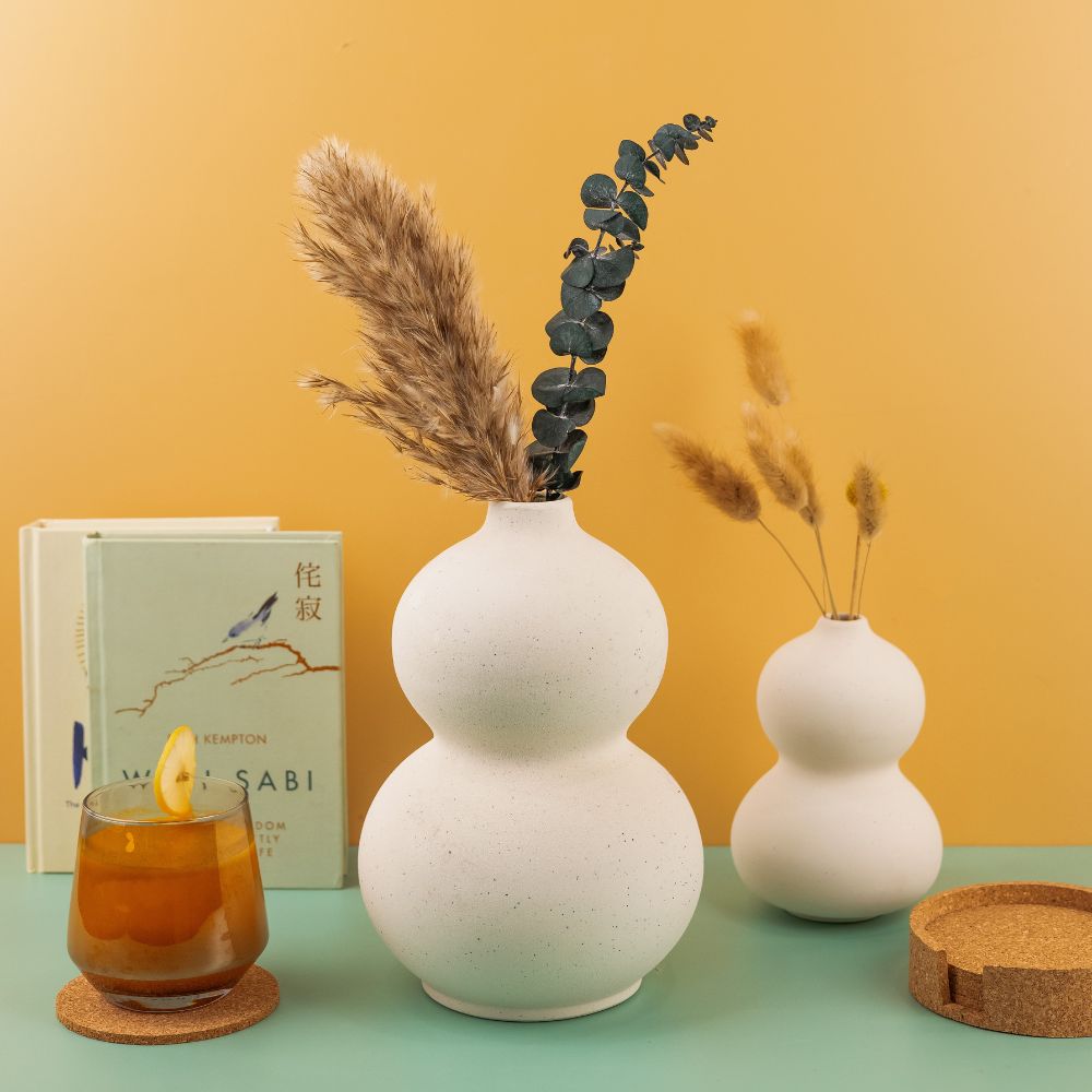 White Peanut Vase Combo