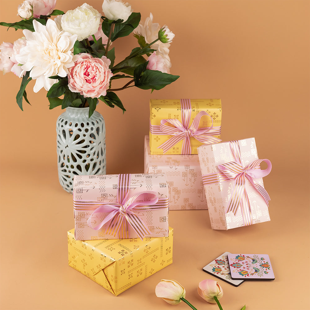 Gift Wrap - Pink with foiling