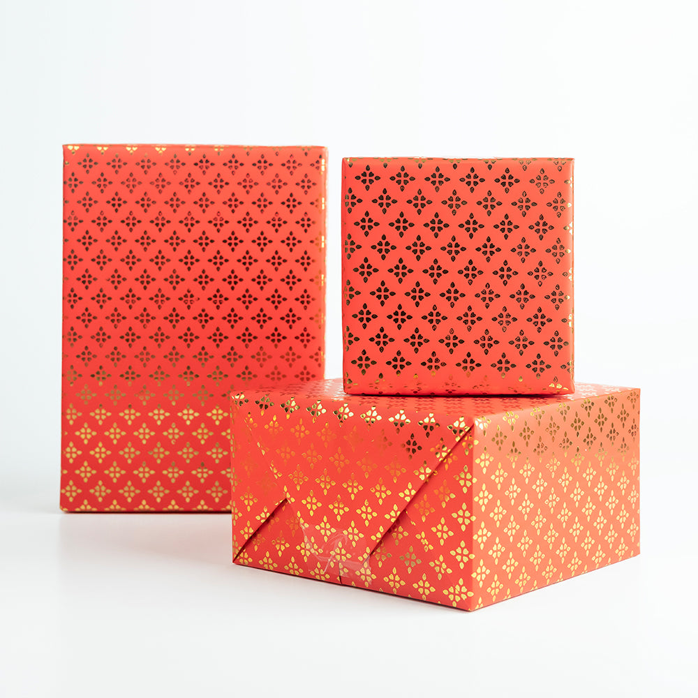 Gift Wrap - Red with foiling