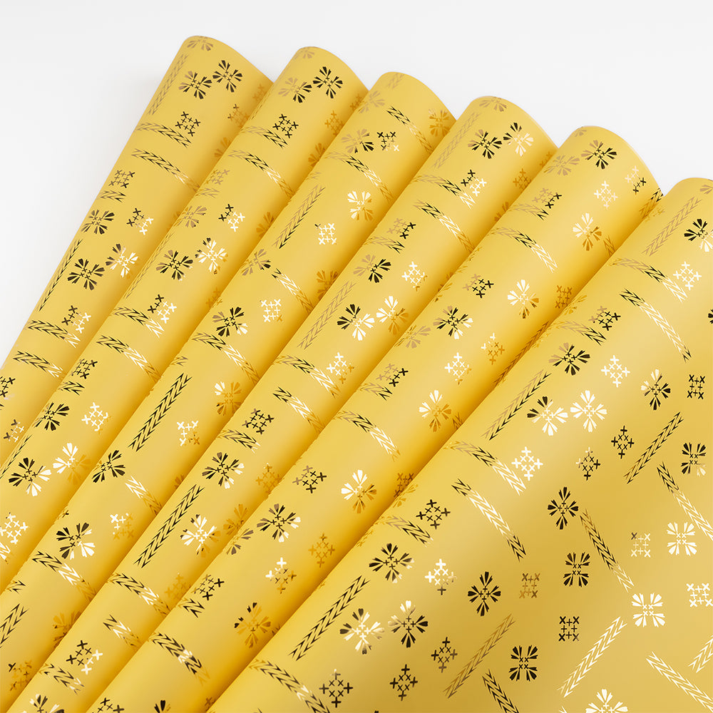 Gift Wrap - Yellow with foiling