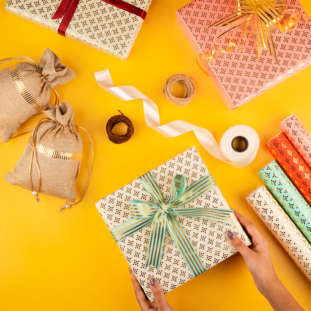 Gift Wrap - Red with foiling