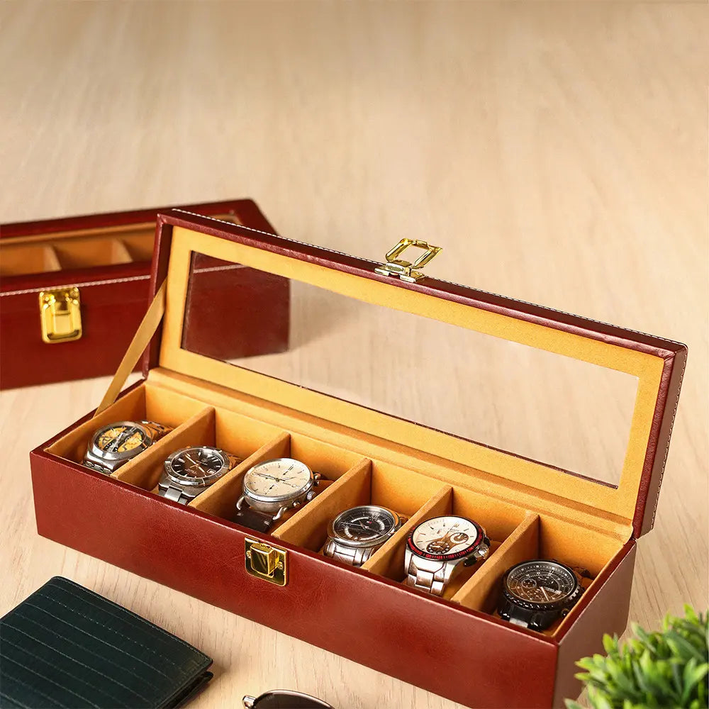 Brown Watch Box -  6 watches