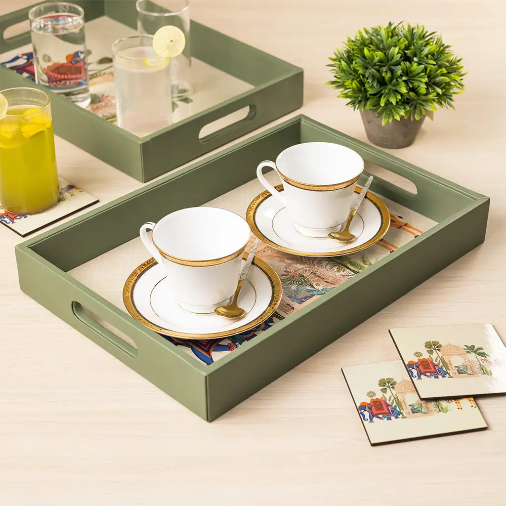 Serving Tray & Tissue box combo set