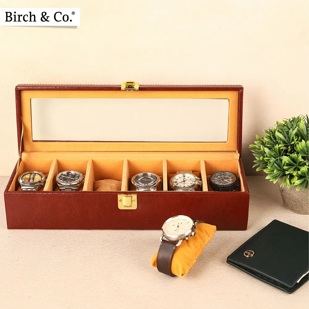 Brown Watch Box -  6 watches