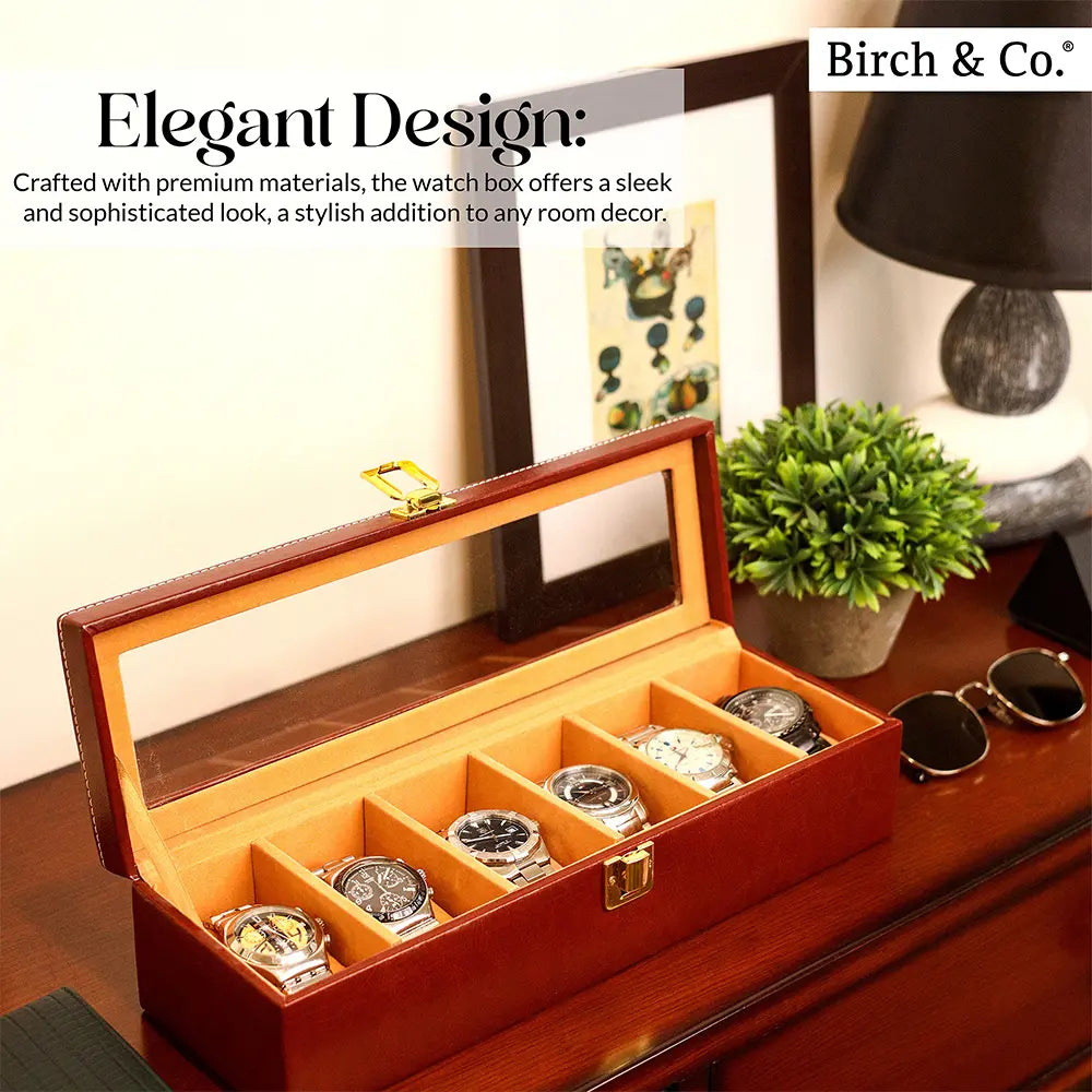 Brown Watch Box -  6 watches