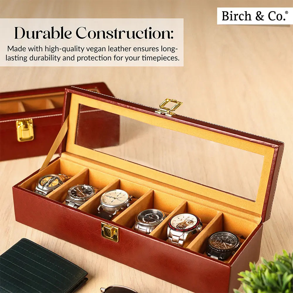 Brown Watch Box -  6 watches