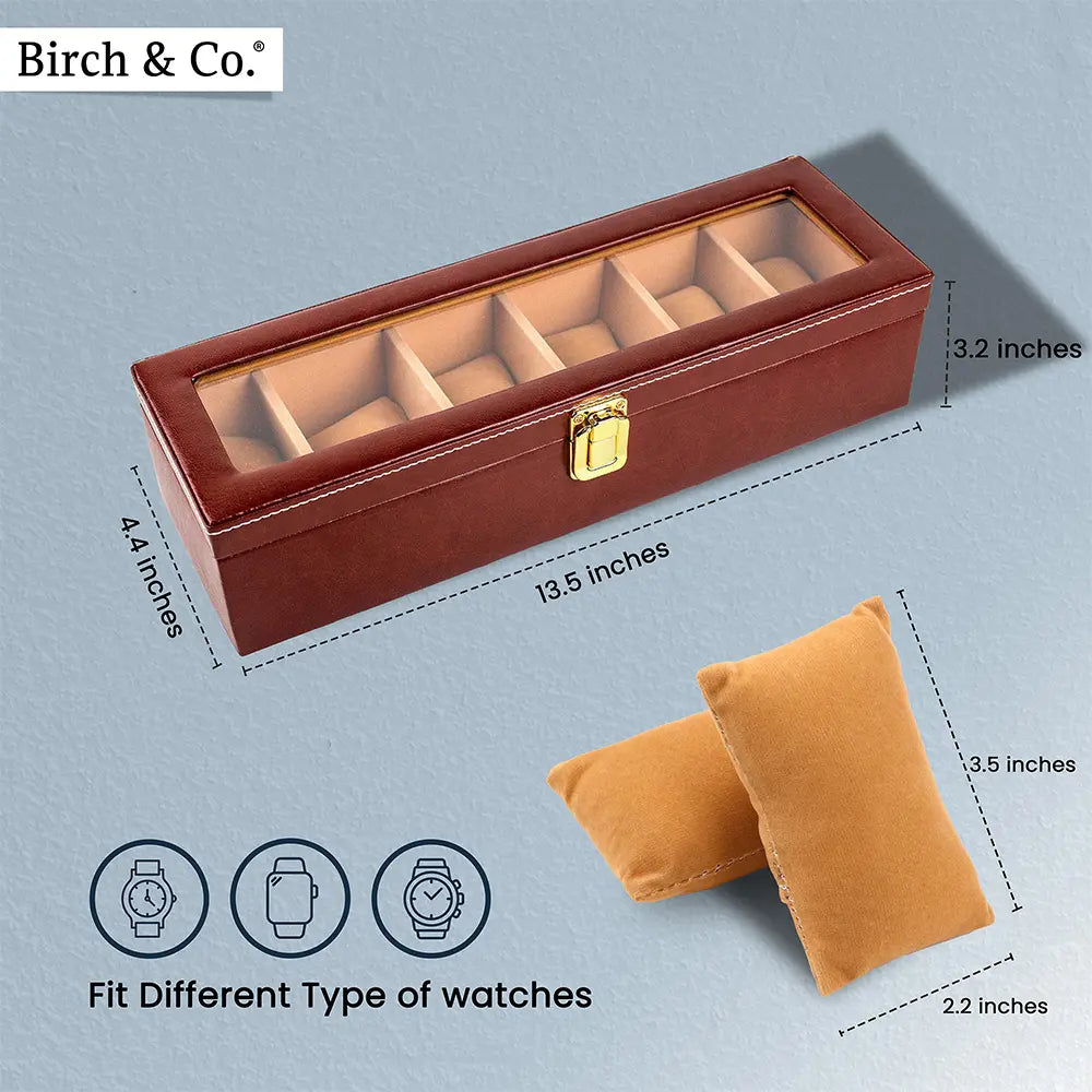 Brown Watch Box -  6 watches