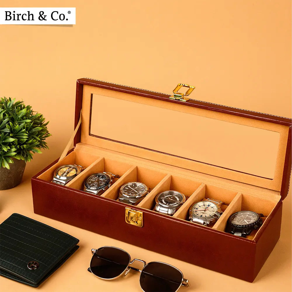 Brown Watch Box -  6 watches