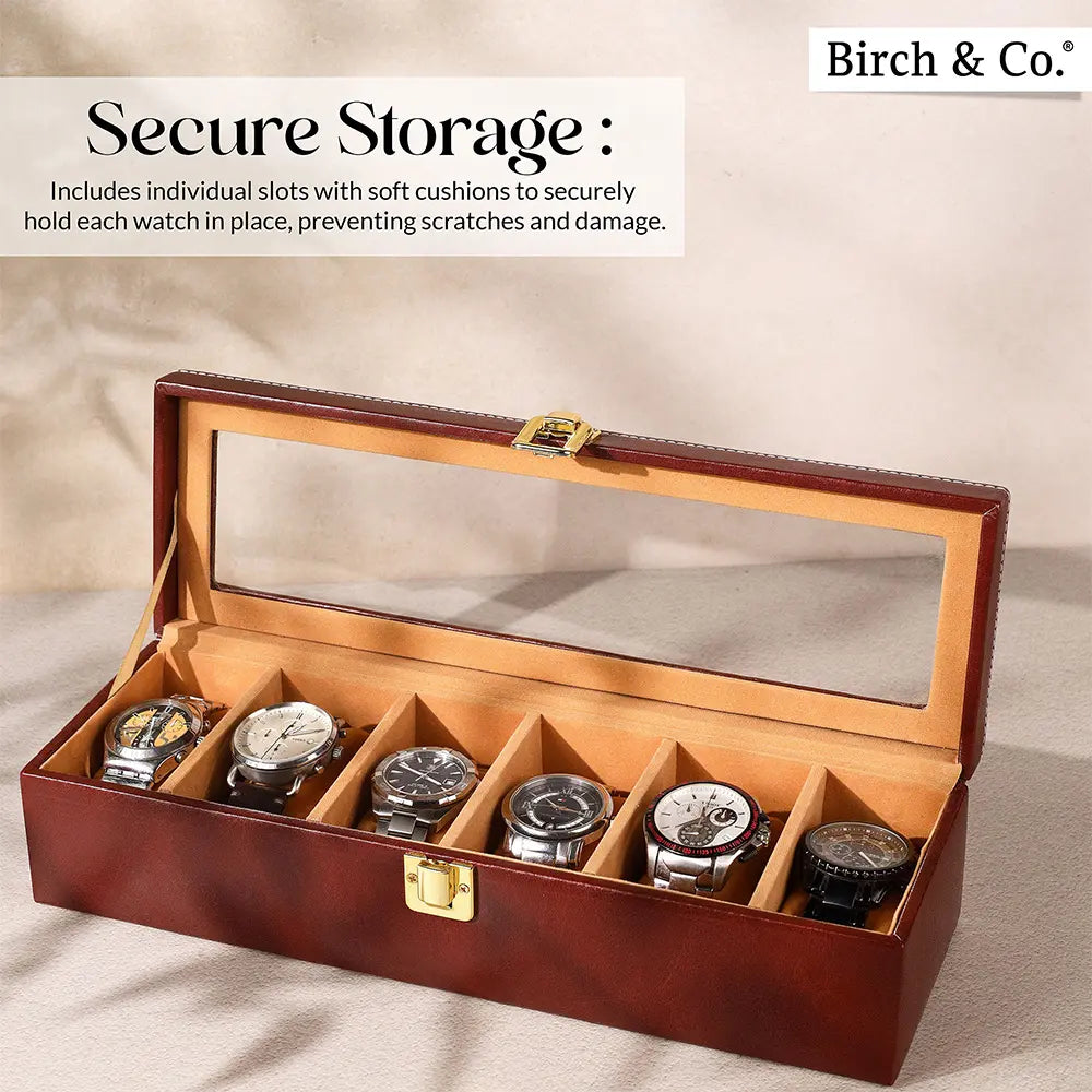 Brown Watch Box -  6 watches