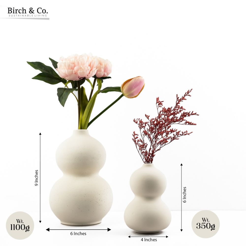 White Peanut Vase Combo