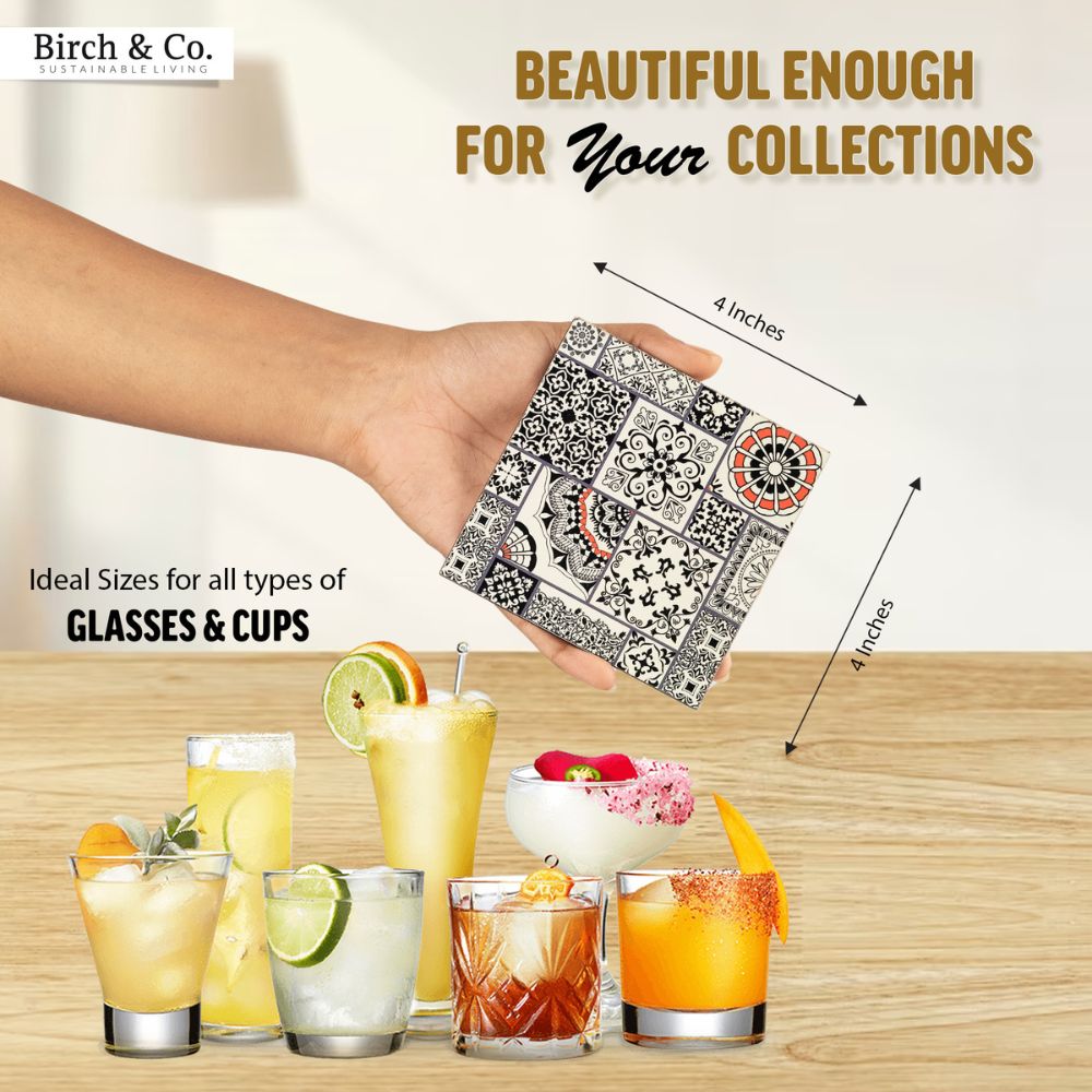 Indus Coasters set of 6 with holder