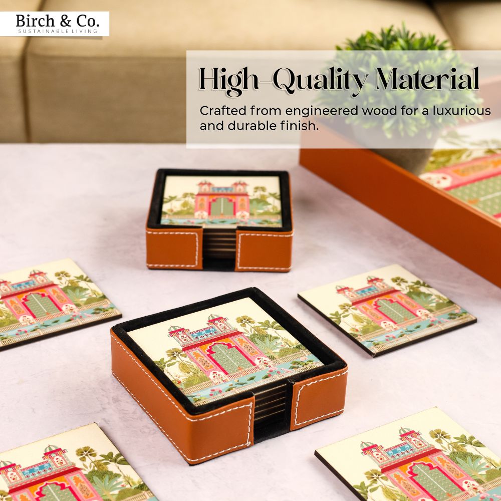 Mughal Coasters set of 6 with holder