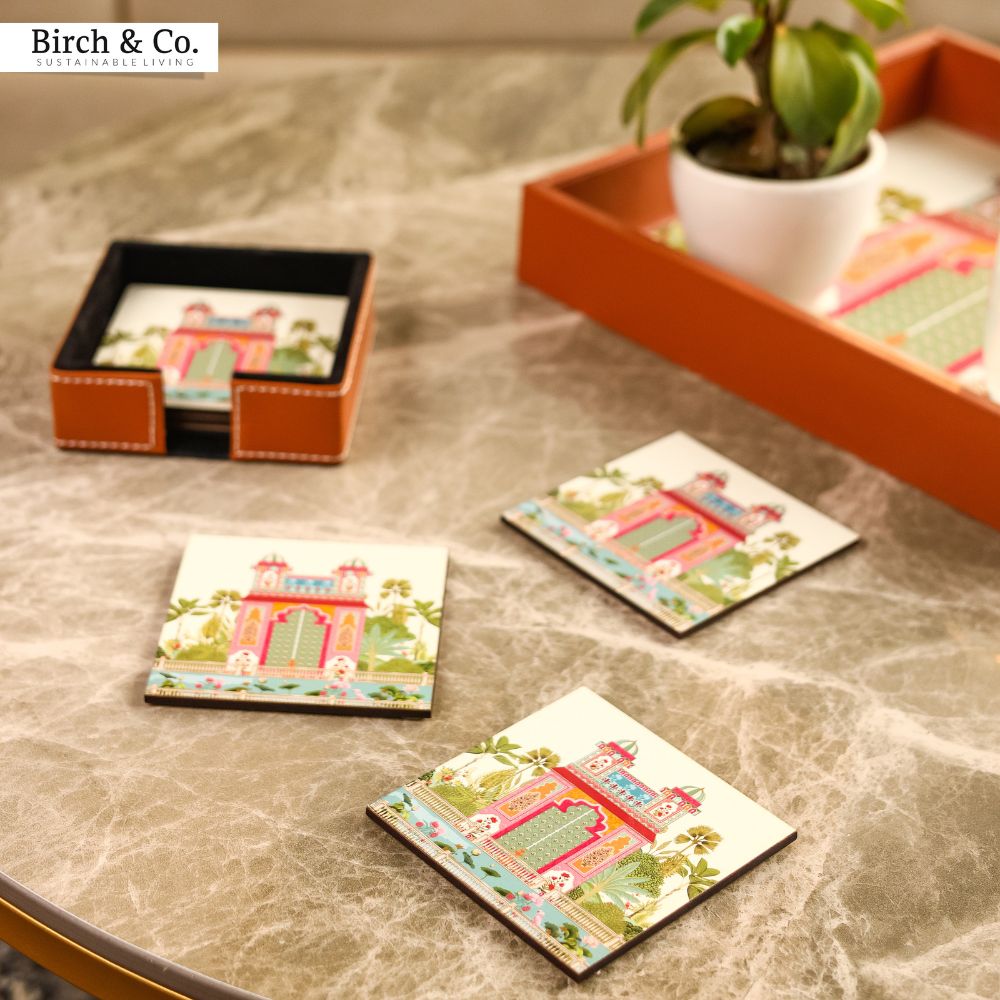 Mughal Coasters set of 6 with holder