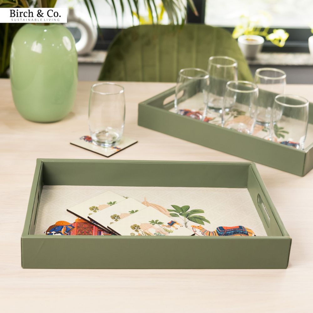 Royal Gaja Serving Tray with matching coasters