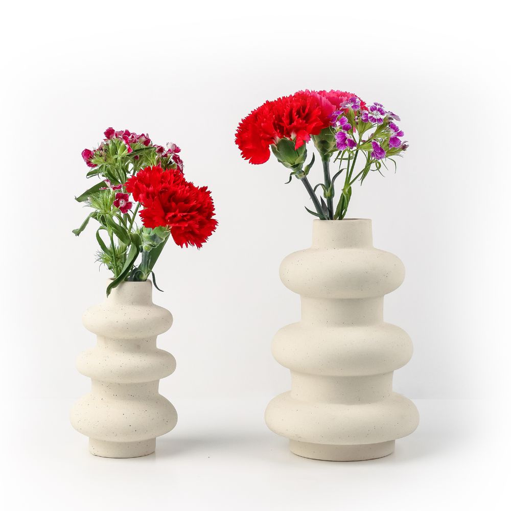 White Wave Vase Combo