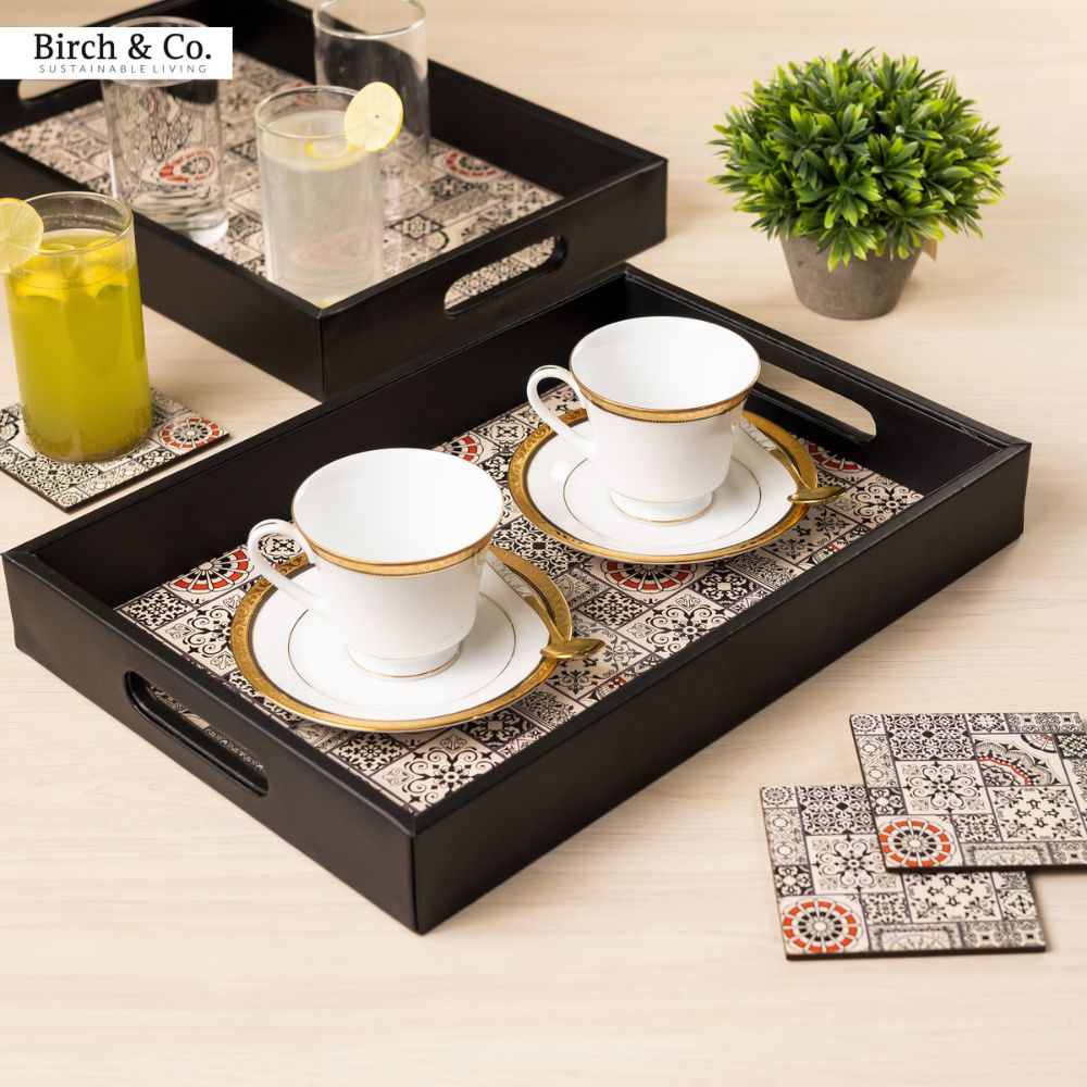 Indus Serving Tray with matching coasters