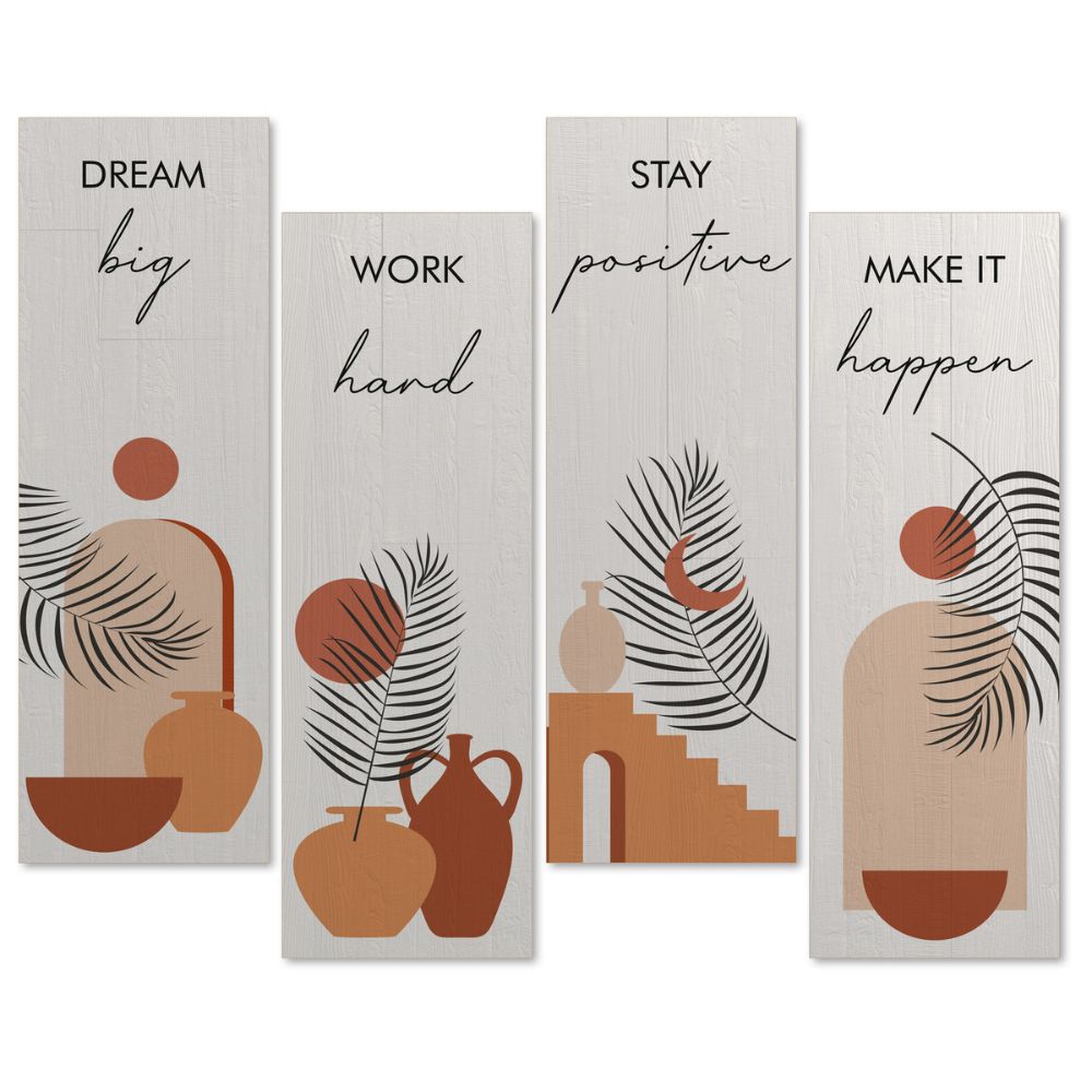 Dream big, Work hard - Beige Wall Decor