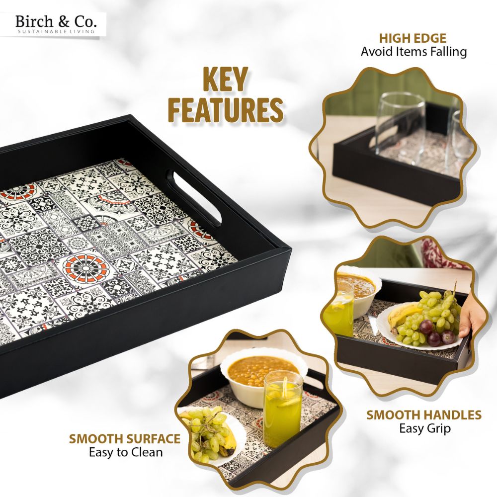 Indus Serving Tray with matching coasters