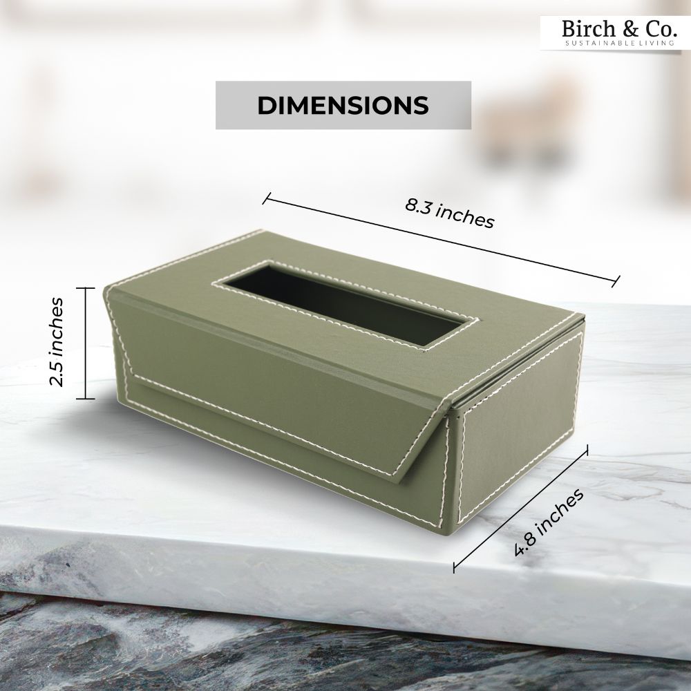 Leather Tissue Box - mint