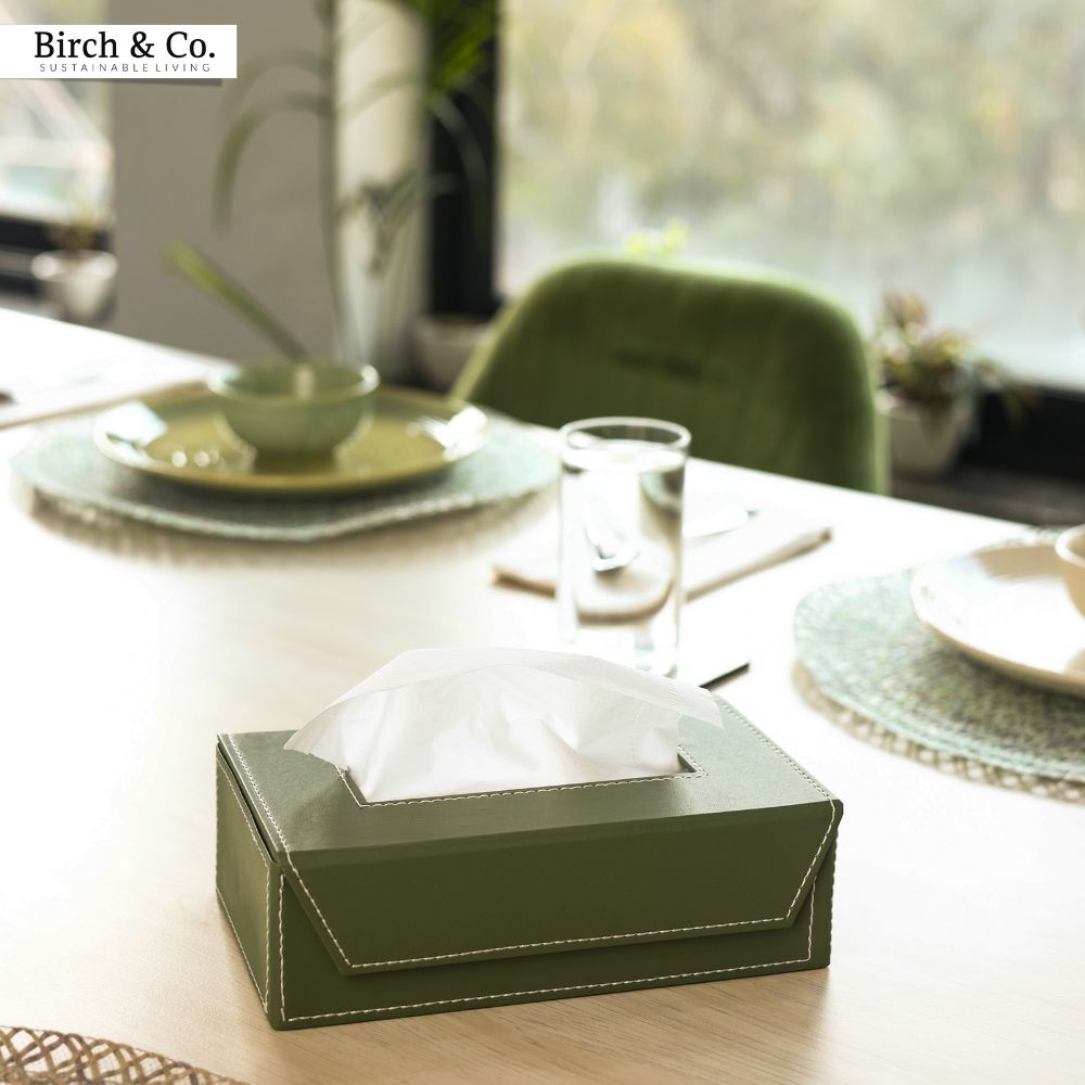 Leather Tissue Box - mint