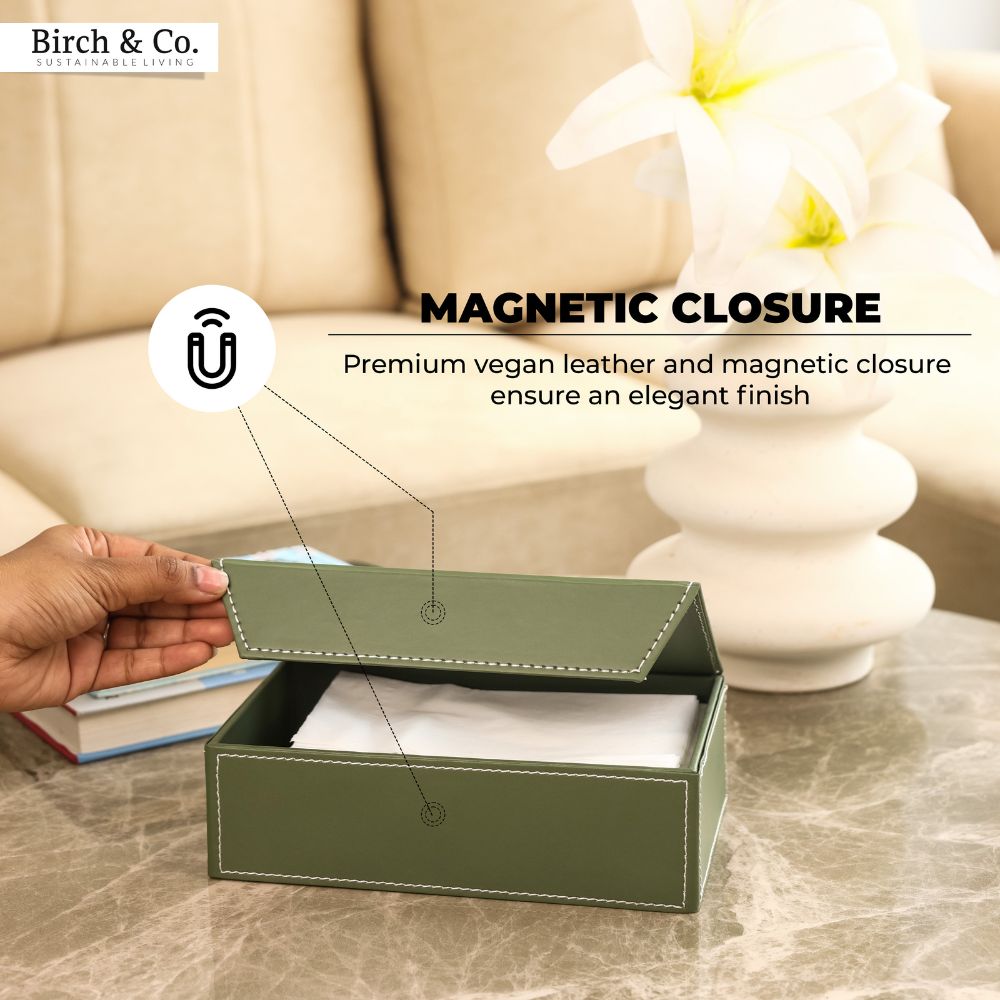 Leather Tissue Box - mint