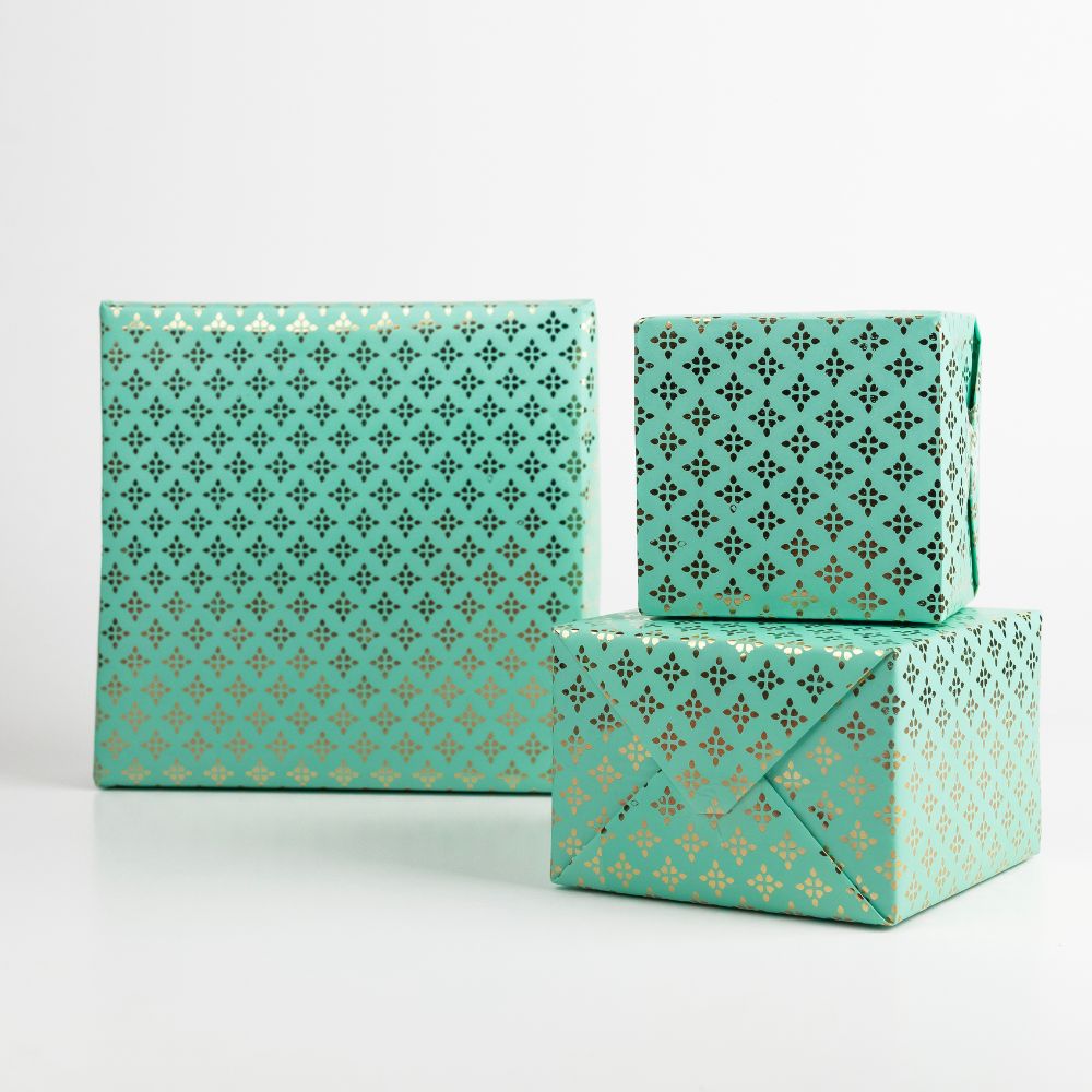 Gift Wrap - Sea Green with foiling