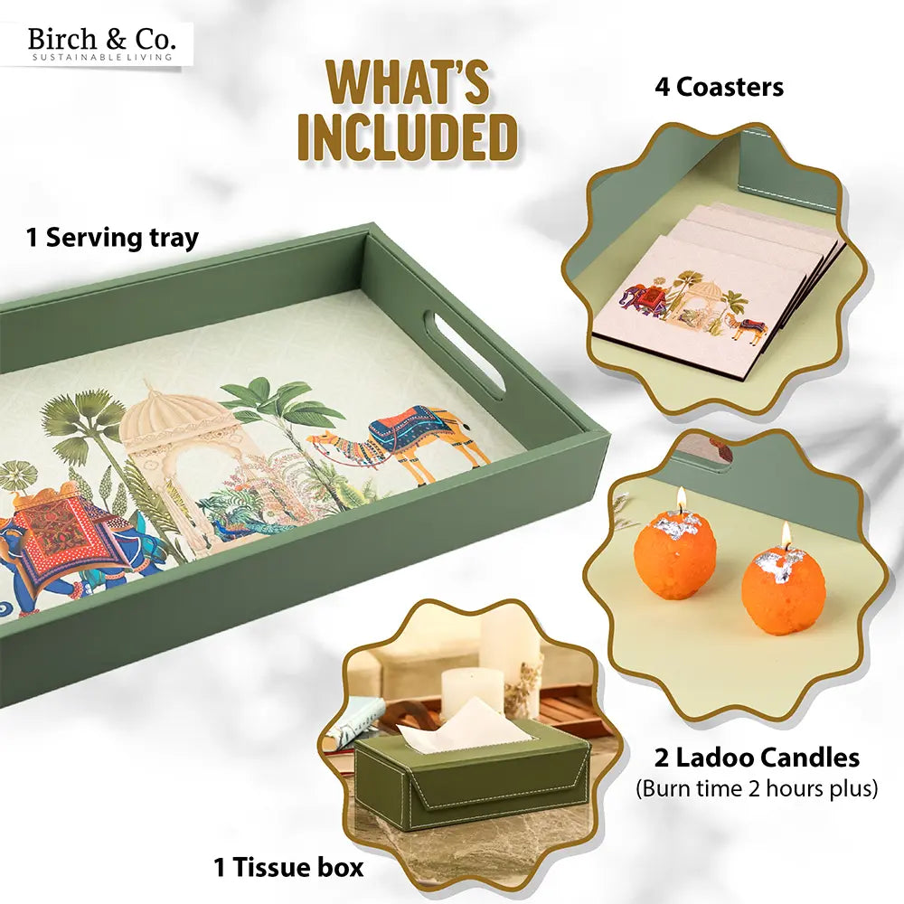 Serving Tray & Tissue box combo set