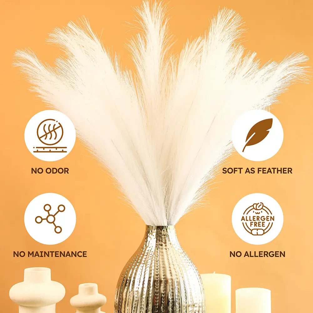 Faux pampas grass - White