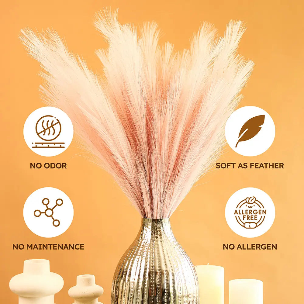 Faux pampas grass - Peach